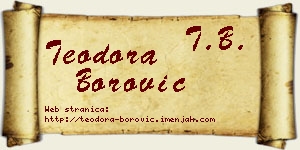 Teodora Borović vizit kartica